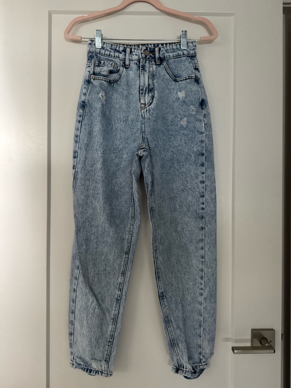 SHEIN Light Blue Acid Wash Boyfriend Jeans